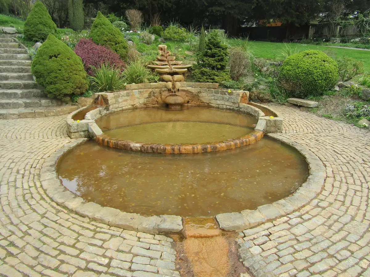 A pool in the Chalice Well gardens