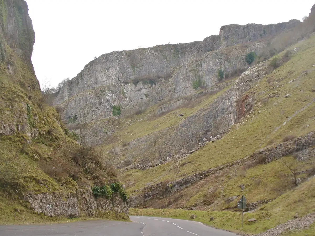 The limestone cliffs of Cheddar Gorge
