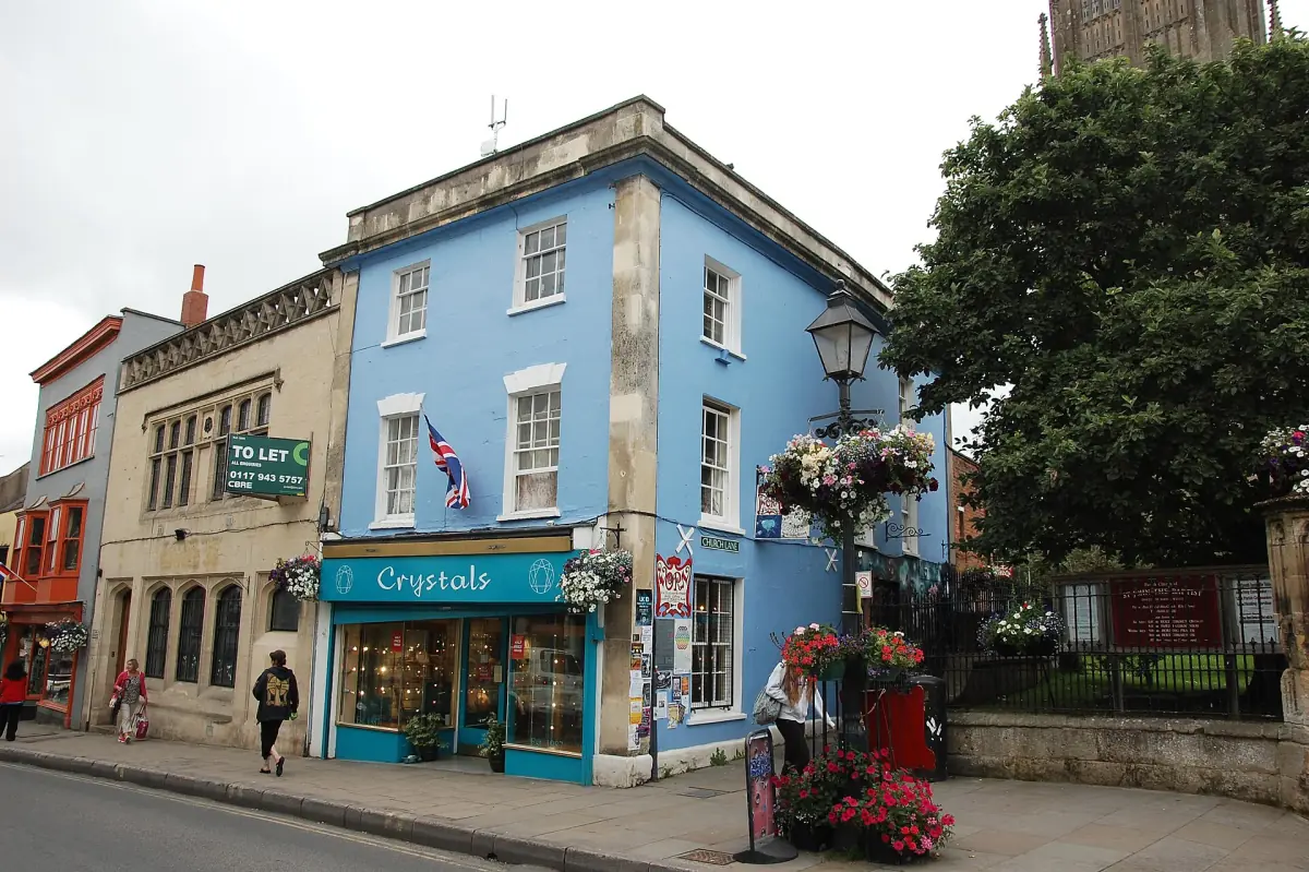 A crystal shop on Glastonbury High Street