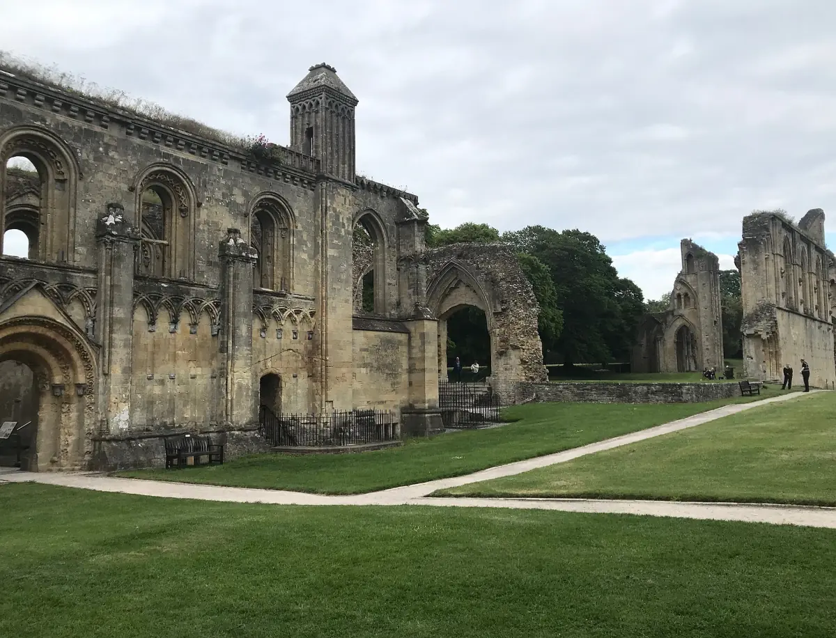 Glastonbury Abbey in early evening