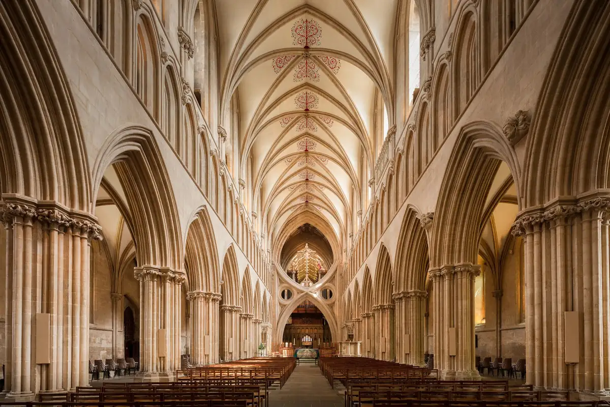 The nave of Wells Cathedral